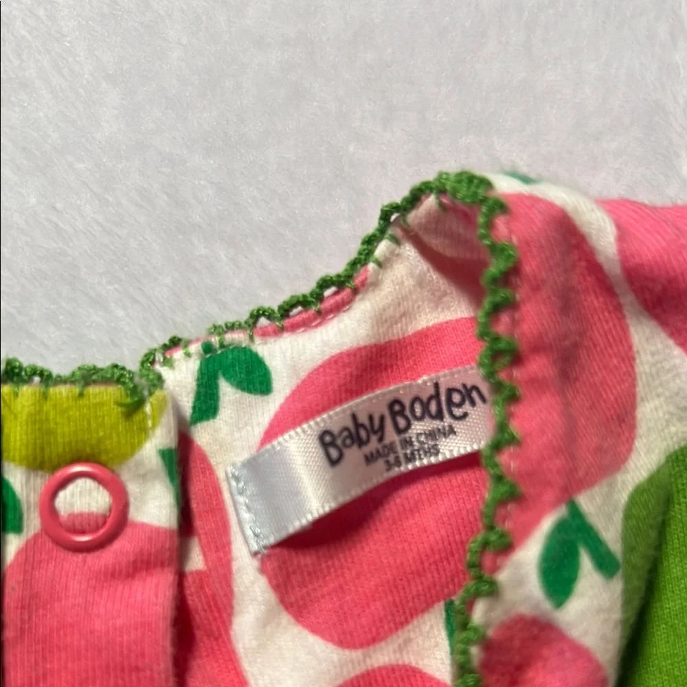 Mini Boden vintage Apple Print Dress and Bloomers Set stitching detail vintage